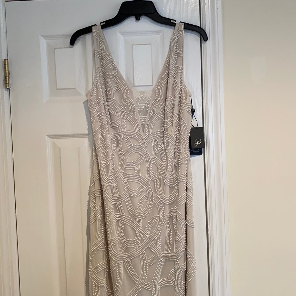 Adrianna Papell Beaded Ivory Gown never worn.